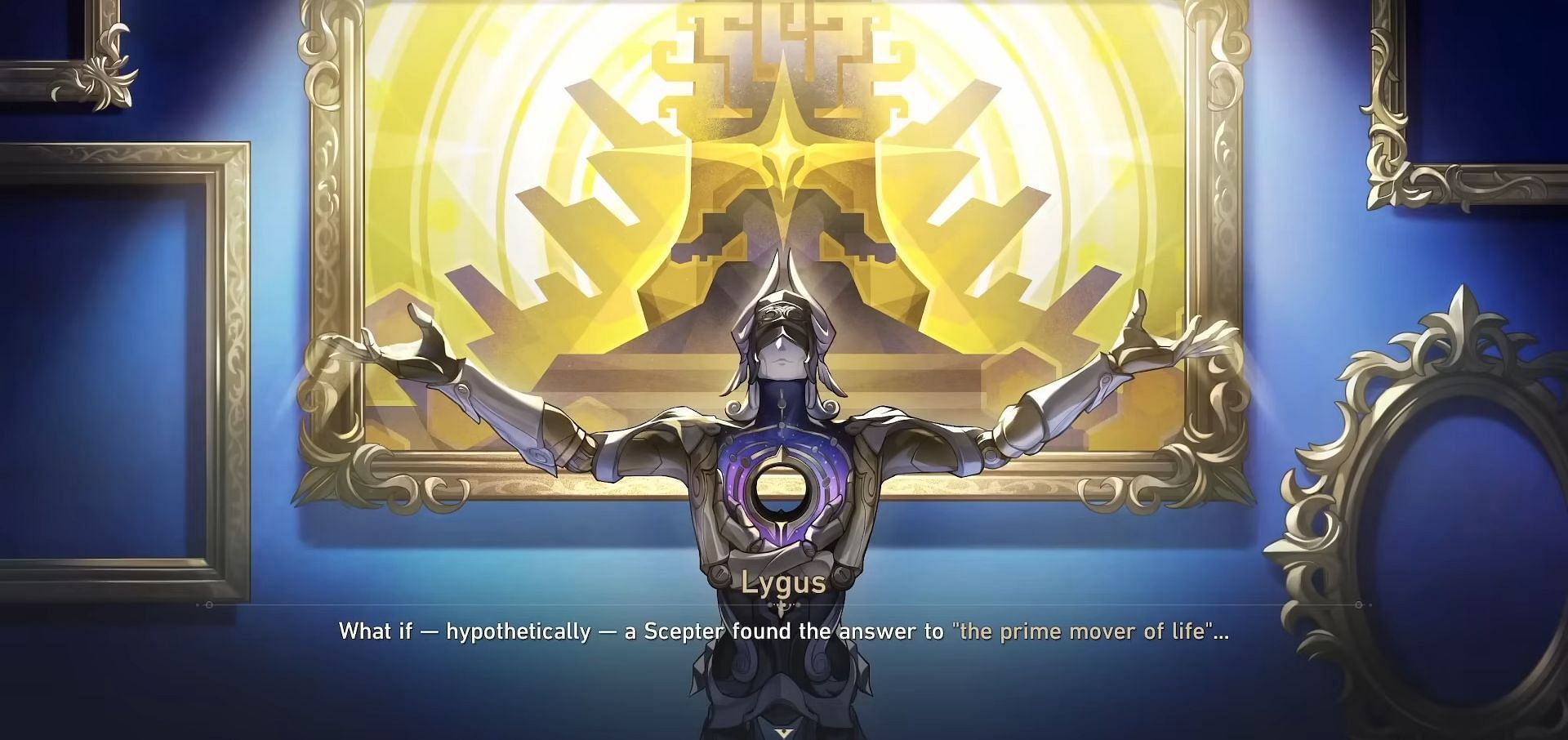 Lygus talking about the Scepter and the equation (Image via HoYoverse)